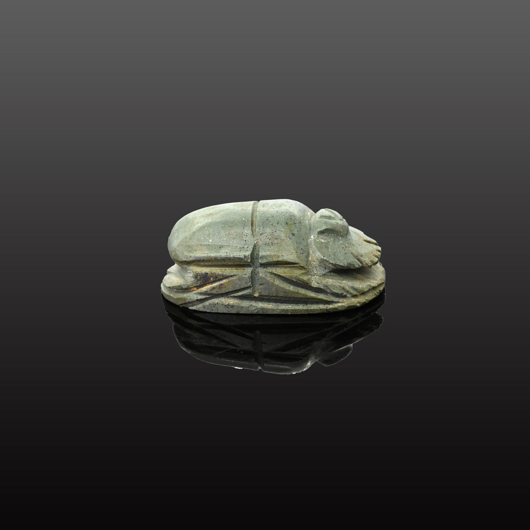 A large Egyptian Greenstone Heart Scarab, Late Period, ca. 664 - 332  BCE
