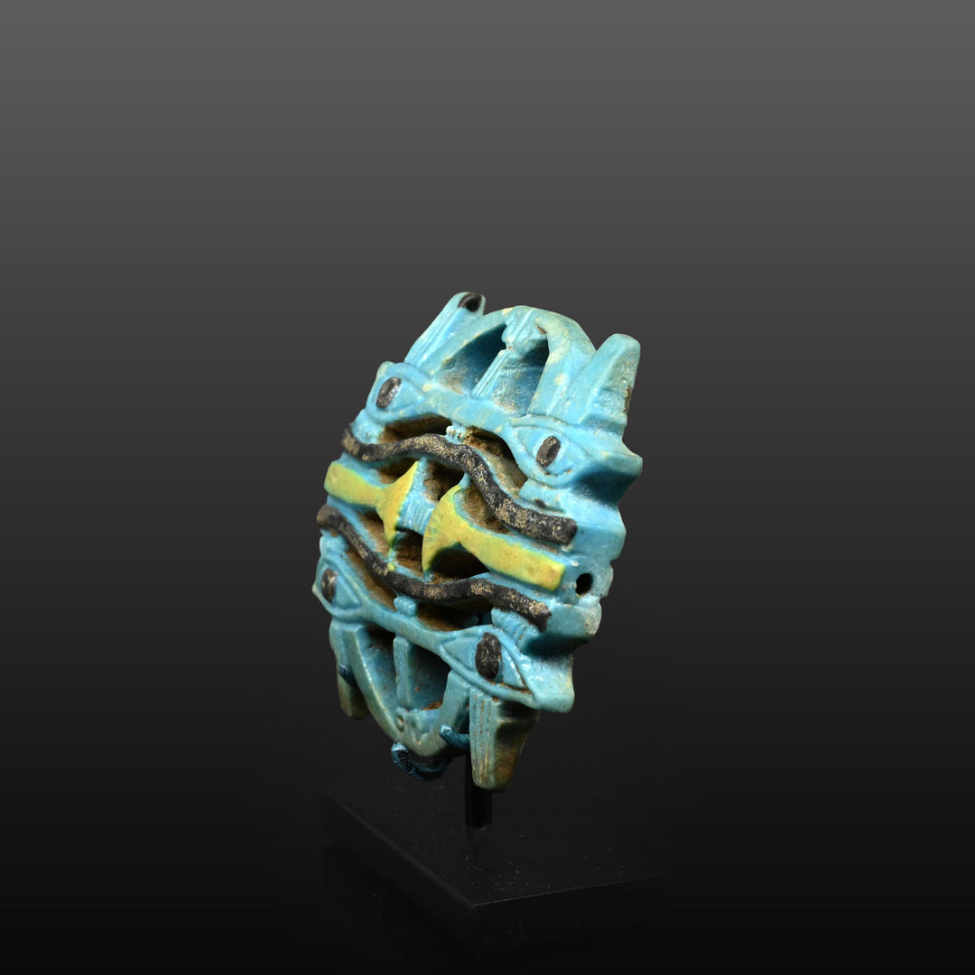 An exceptional Egyptian Glazed Faience Plaque, New Kingdom, ca.  1550 - 1069 BCE