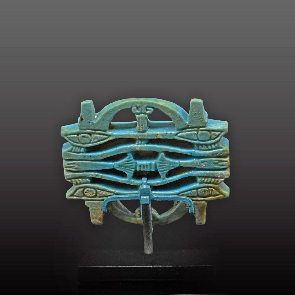 An exceptional Egyptian Glazed Faience Plaque, New Kingdom, ca.  1550 - 1069 BCE