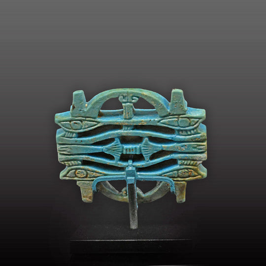 An exceptional Egyptian Glazed Faience Plaque, New Kingdom, ca.  1550 - 1069 BCE