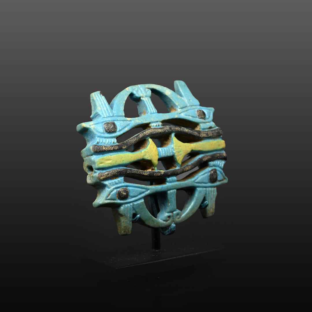 An exceptional Egyptian Glazed Faience Plaque, New Kingdom, ca.  1550 - 1069 BCE