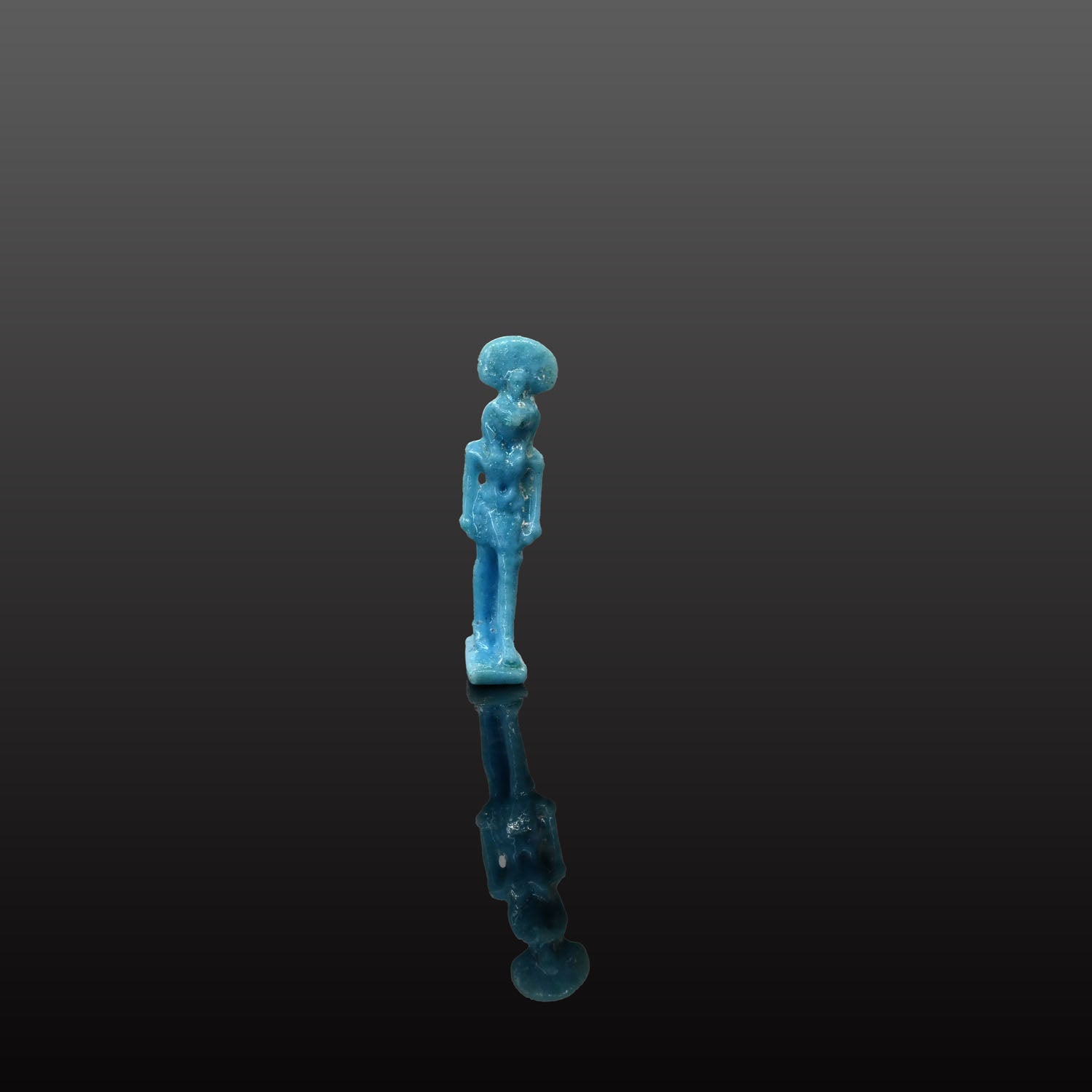 An Egyptian Blue Faience Amulet of Montu, Late Period, ca. 664 - 332 BCE
