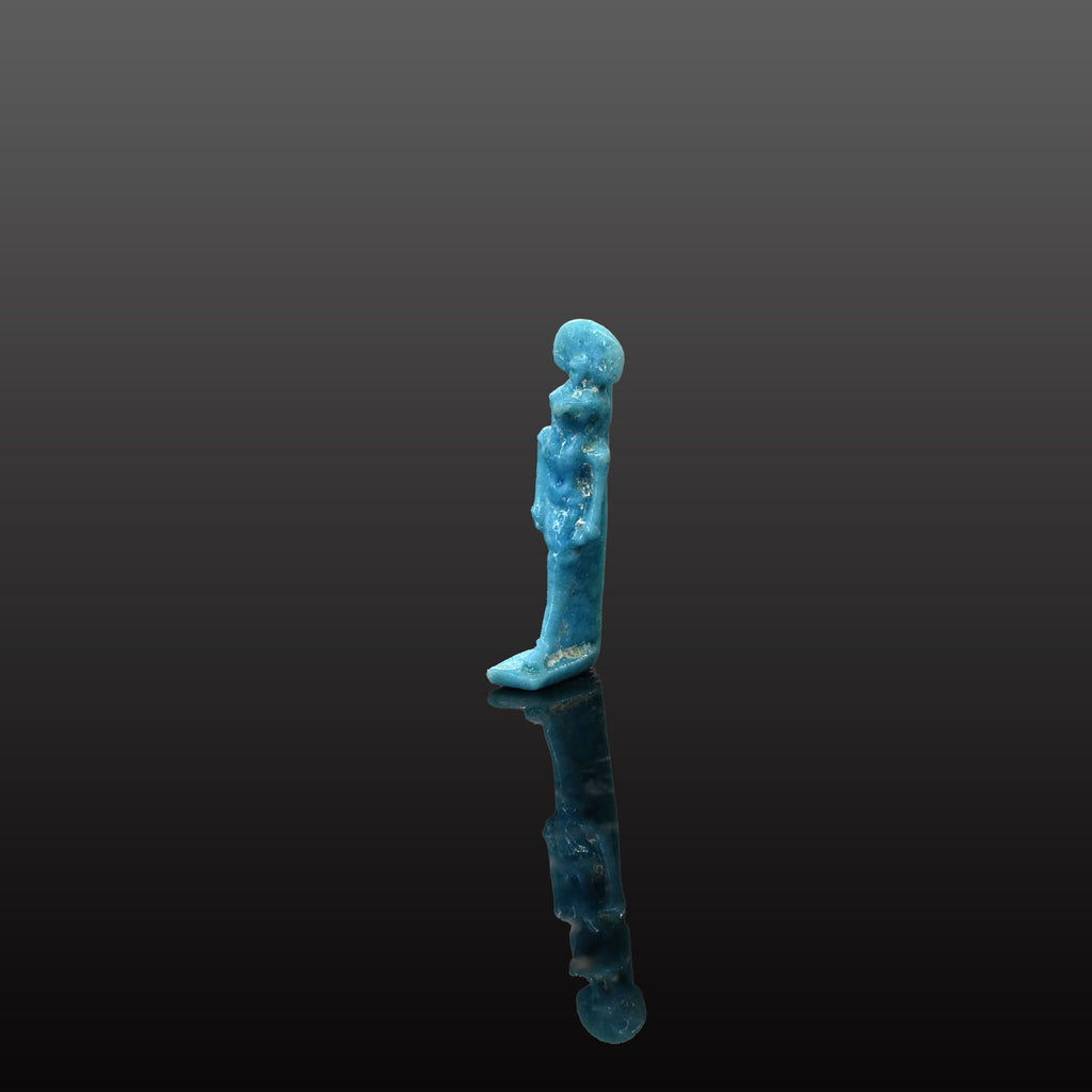 An Egyptian Blue Faience Amulet of Montu, Late Period, ca. 664 - 332 BCE