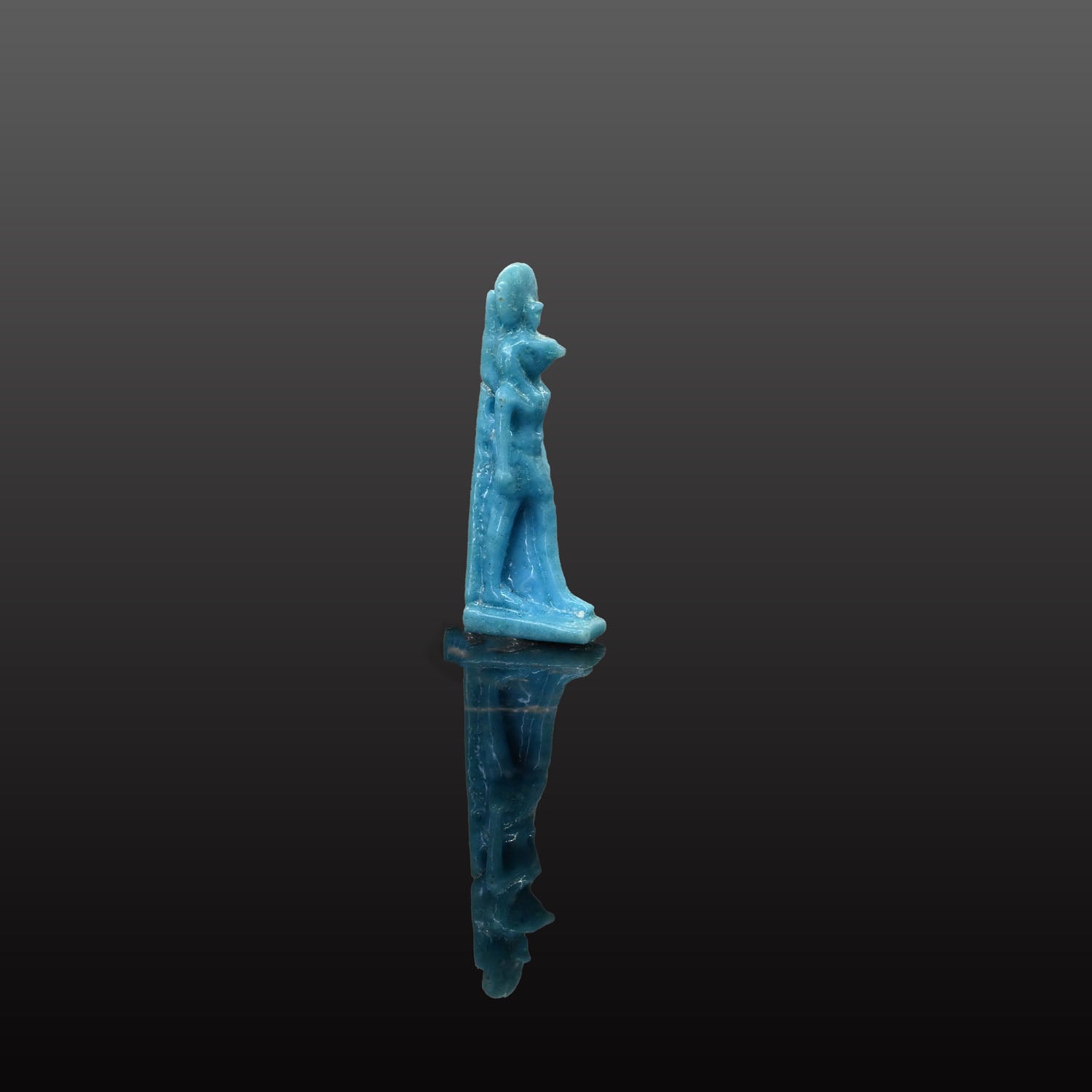 An Egyptian Blue Faience Amulet of Montu, Late Period, ca. 664 - 332 BCE