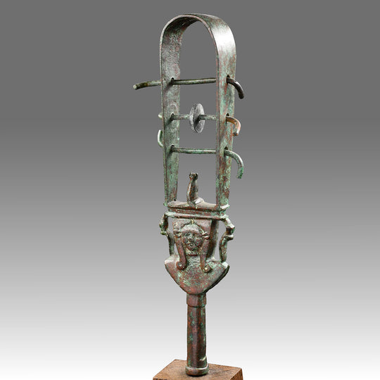 An Egyptian Bronze Sistrum, 26th Dynasty, Saite Period, ca. 664 - 525 BCE