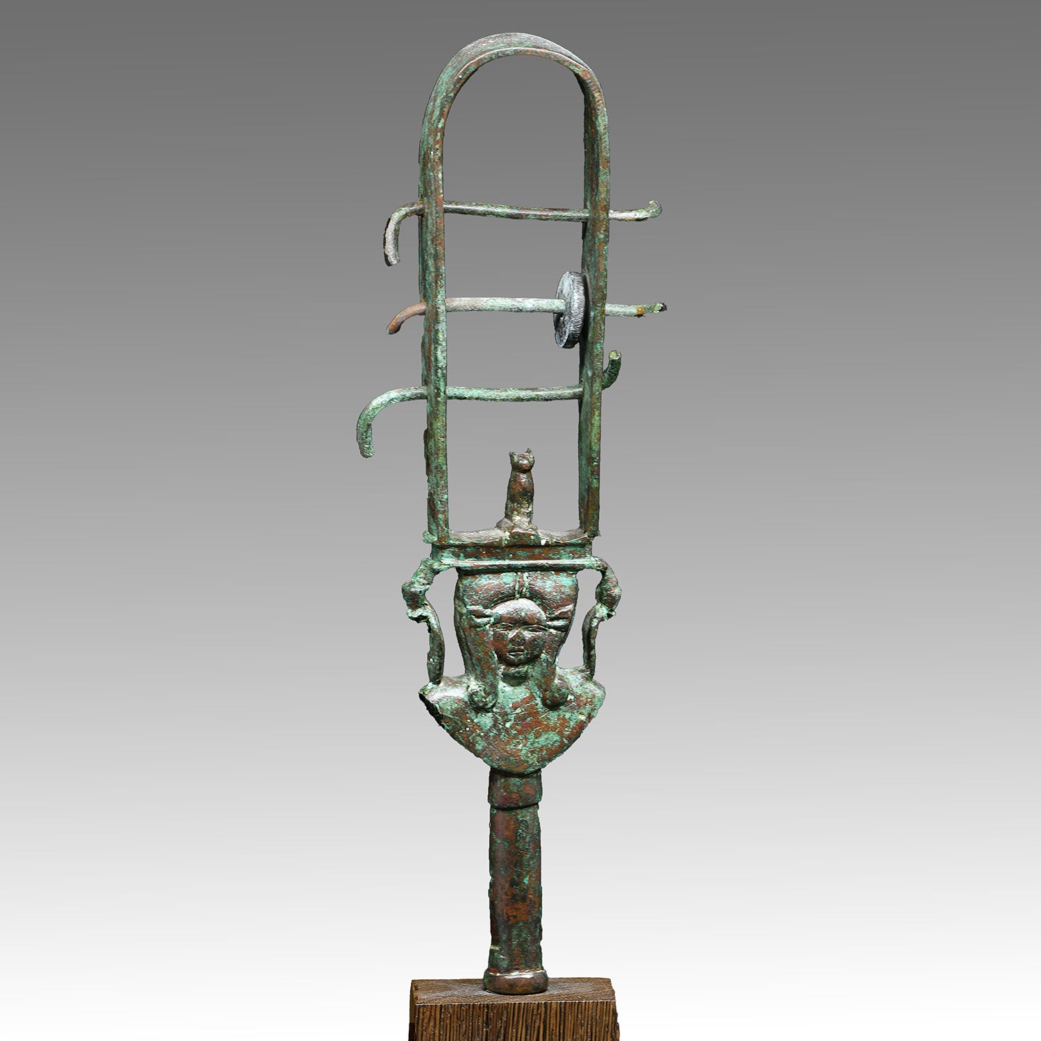 An Egyptian Bronze Sistrum, 26th Dynasty, Saite Period, ca. 664 - 525 BCE