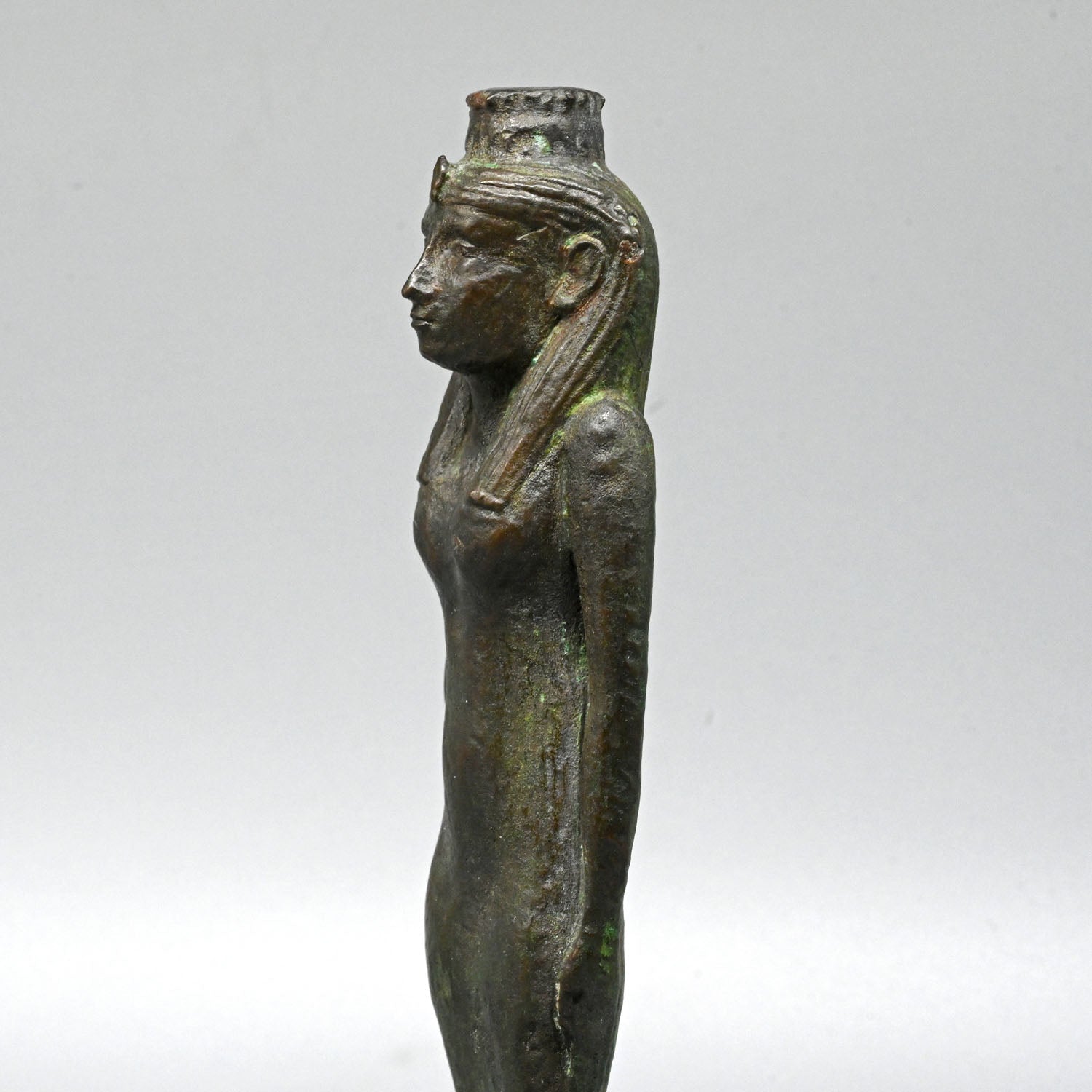 A large Egyptian Bronze Figure of Nephthys, Late - Ptolemaic Period, ca. 664 - 30 BCE