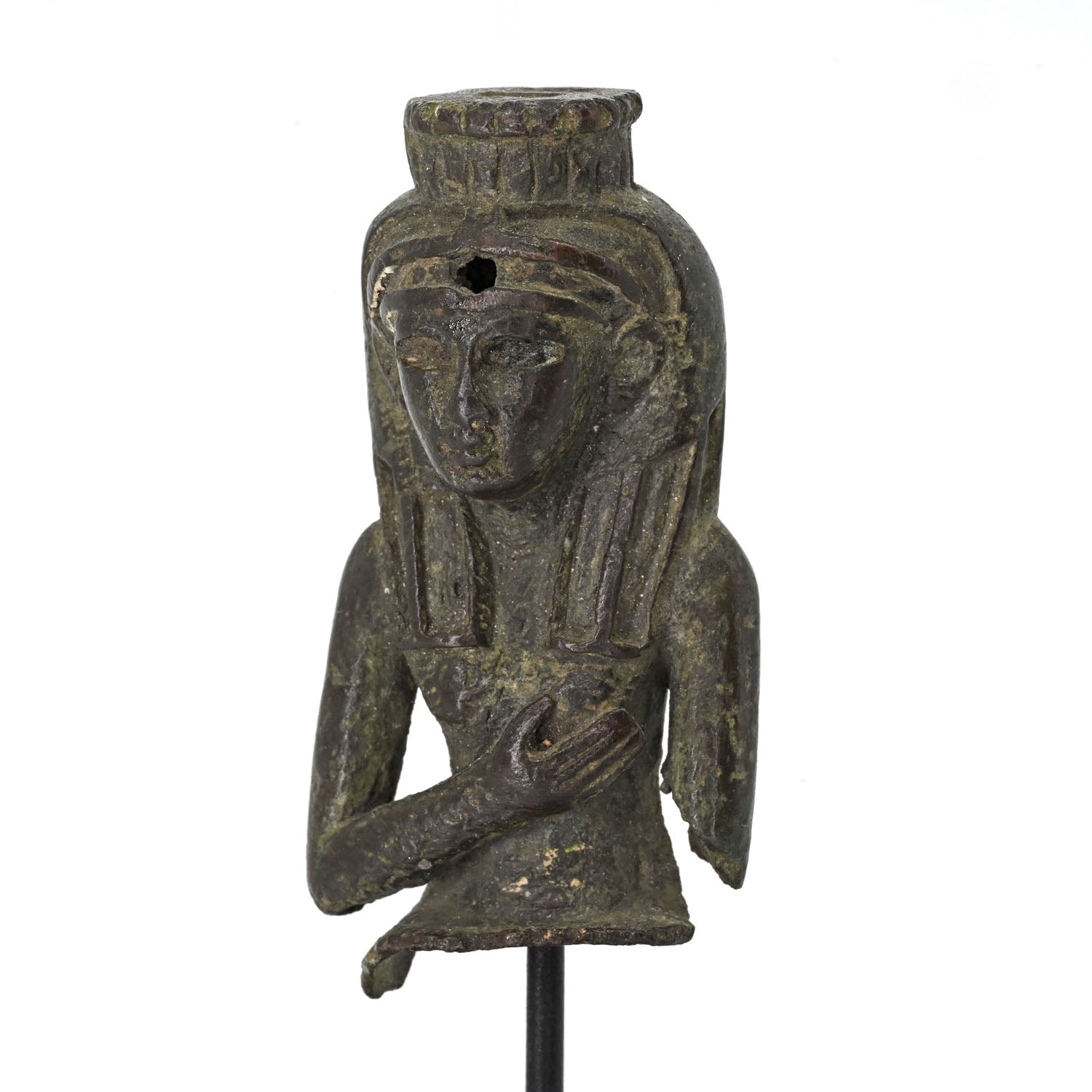 An Egyptian Bronze Fragmentary Status of Isis, Late Period, 26th Dynasty, ca. 664 - 525 BCE