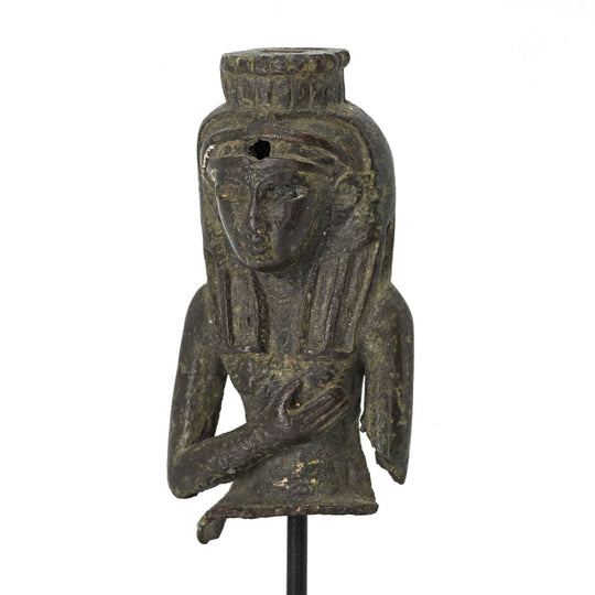 An Egyptian Bronze Fragmentary Status of Isis, Late Period, 26th Dynasty, ca. 664 - 525 BCE