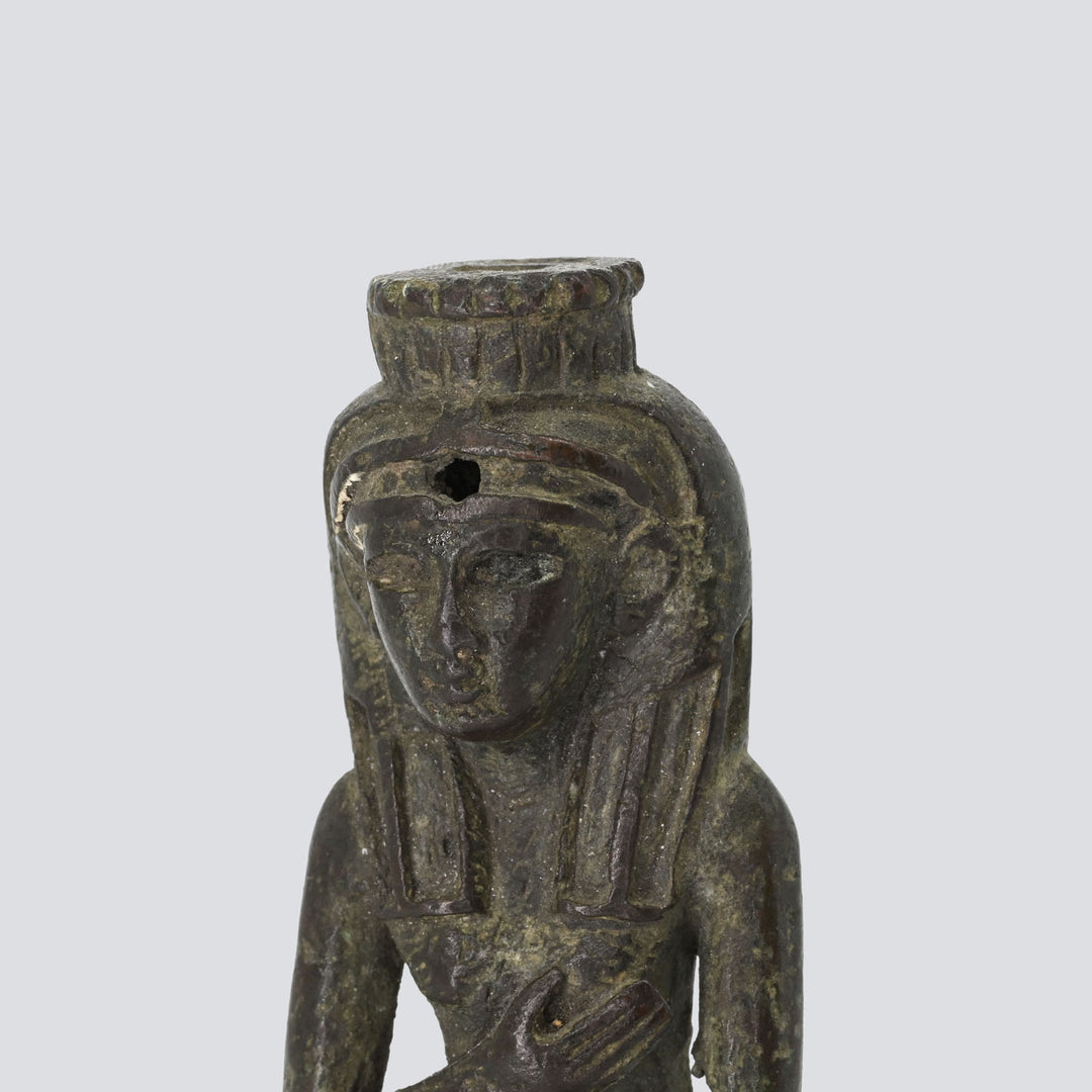 An Egyptian Bronze Fragmentary Status of Isis, Late Period, 26th Dynasty, ca. 664 - 525 BCE