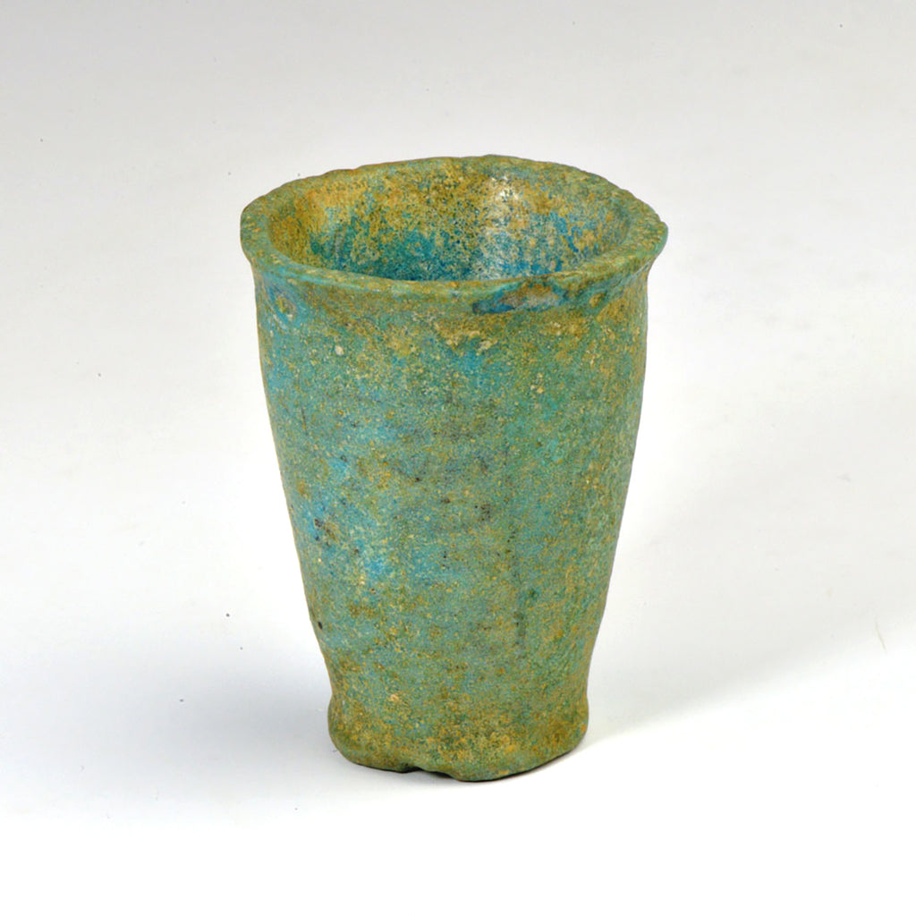 An Egyptian Blue-Green Faience Offering Cup for Seti I, New Kingdom, ca. 1550 - 1069 BCE