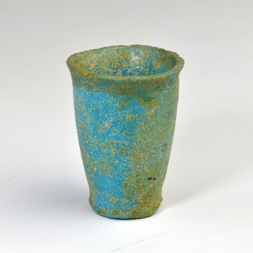 An Egyptian Blue-Green Faience Offering Cup for Seti I, New Kingdom, ca. 1550 - 1069 BCE
