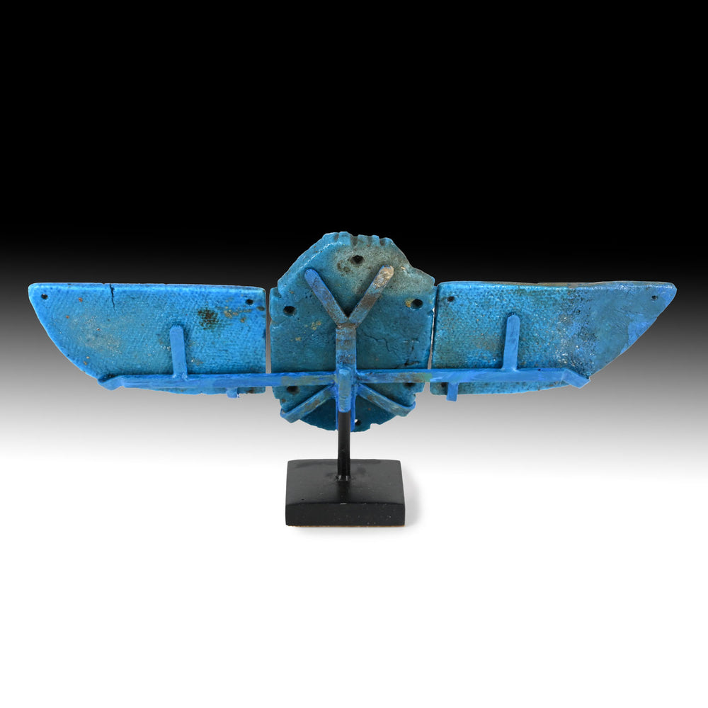 A fine Egyptian Faience Winged Scarab, Late Period, ca. 664 - 332 BCE