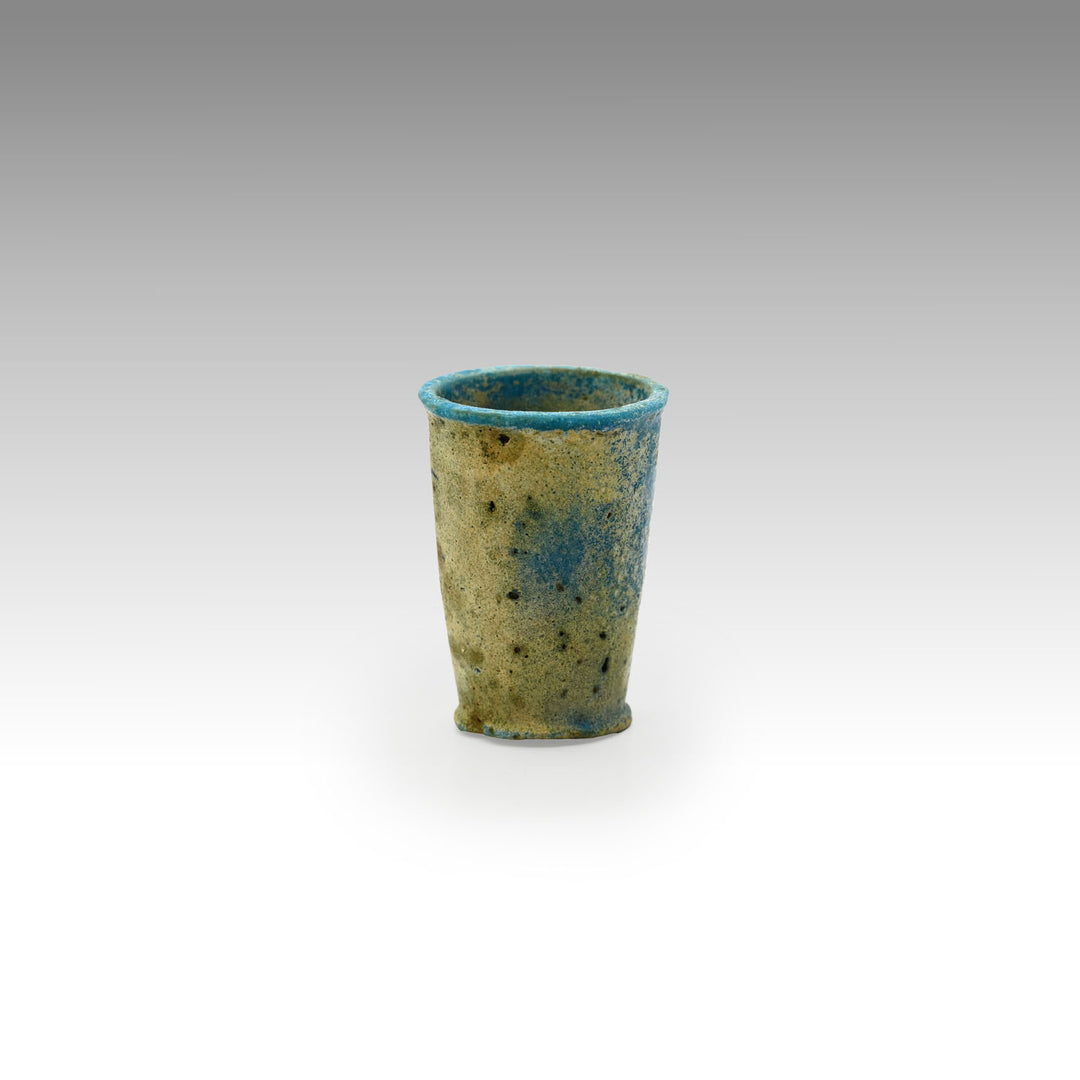 An Egyptian Blue-Green Faience Offering Cup for Seti I, New Kingdom, ca. 1550 - 1069 BCE