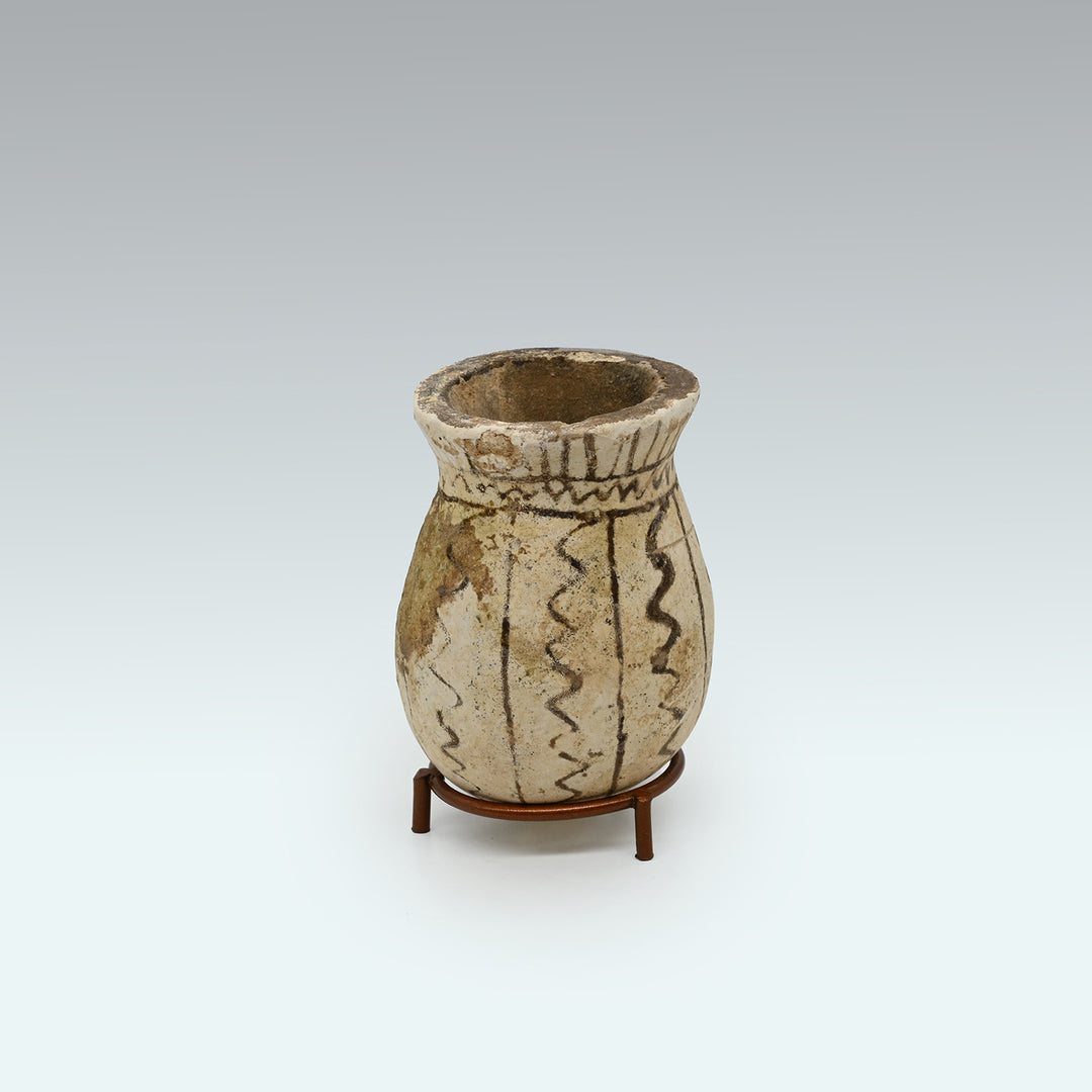A rare Egyptian White Faience Vessel, Hyksos Period, ca. 1600 BCE