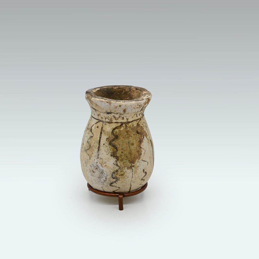 A rare Egyptian White Faience Vessel, Hyksos Period, ca. 1600 BCE