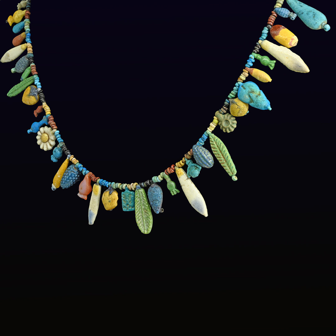 A superb Egyptian Floral Bead Necklace, New Kingdom, Amarna Period, ca. 1352 - 1336 BCE