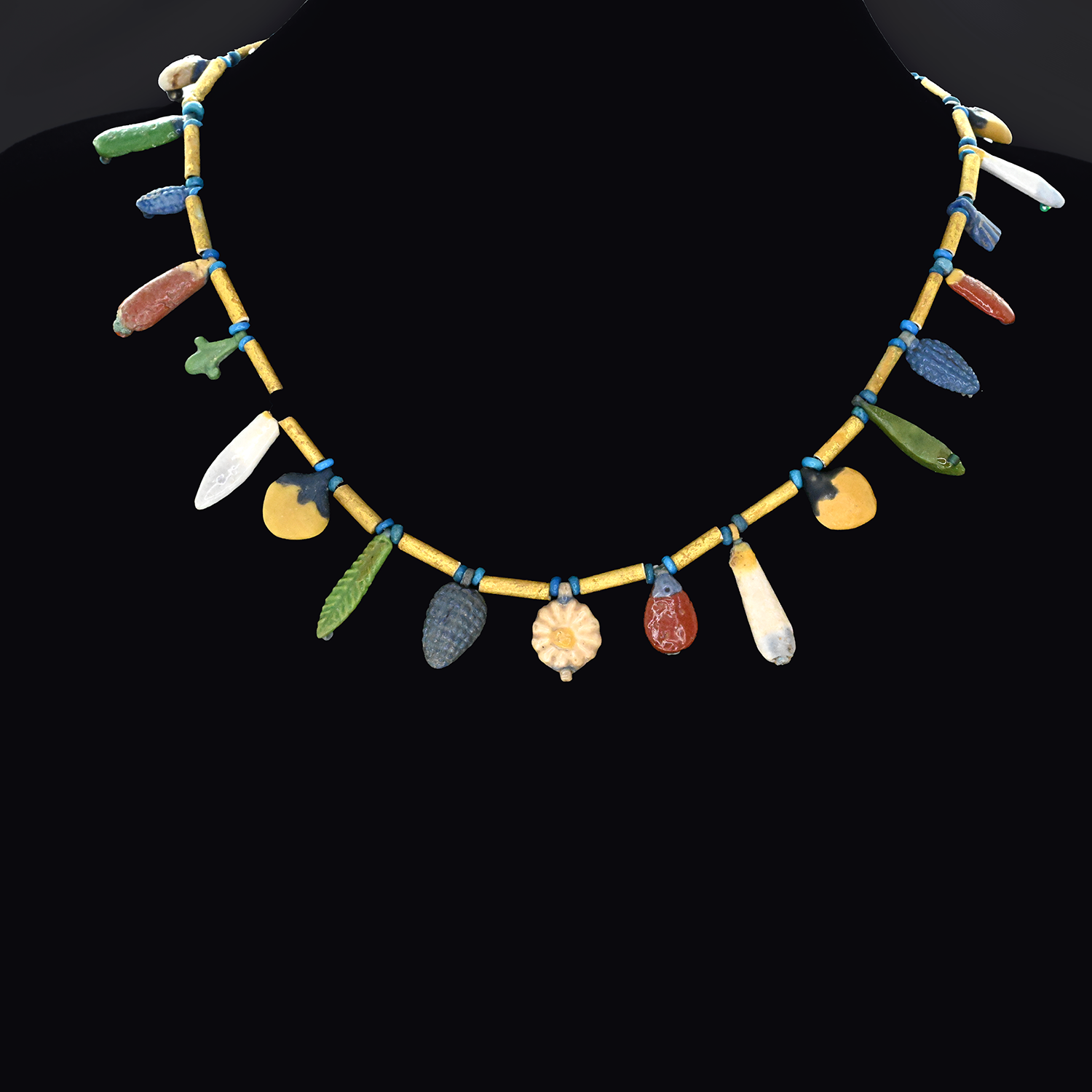 An Egyptian Floral Bead Necklace, New Kingdom, Amarna Period, ca. 1352 - 1336 BCE