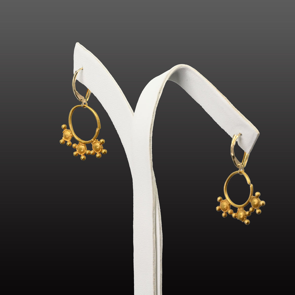 A pair of Egyptian Gold Earrings, Roman Period, ca. 3rd - 5th century CE