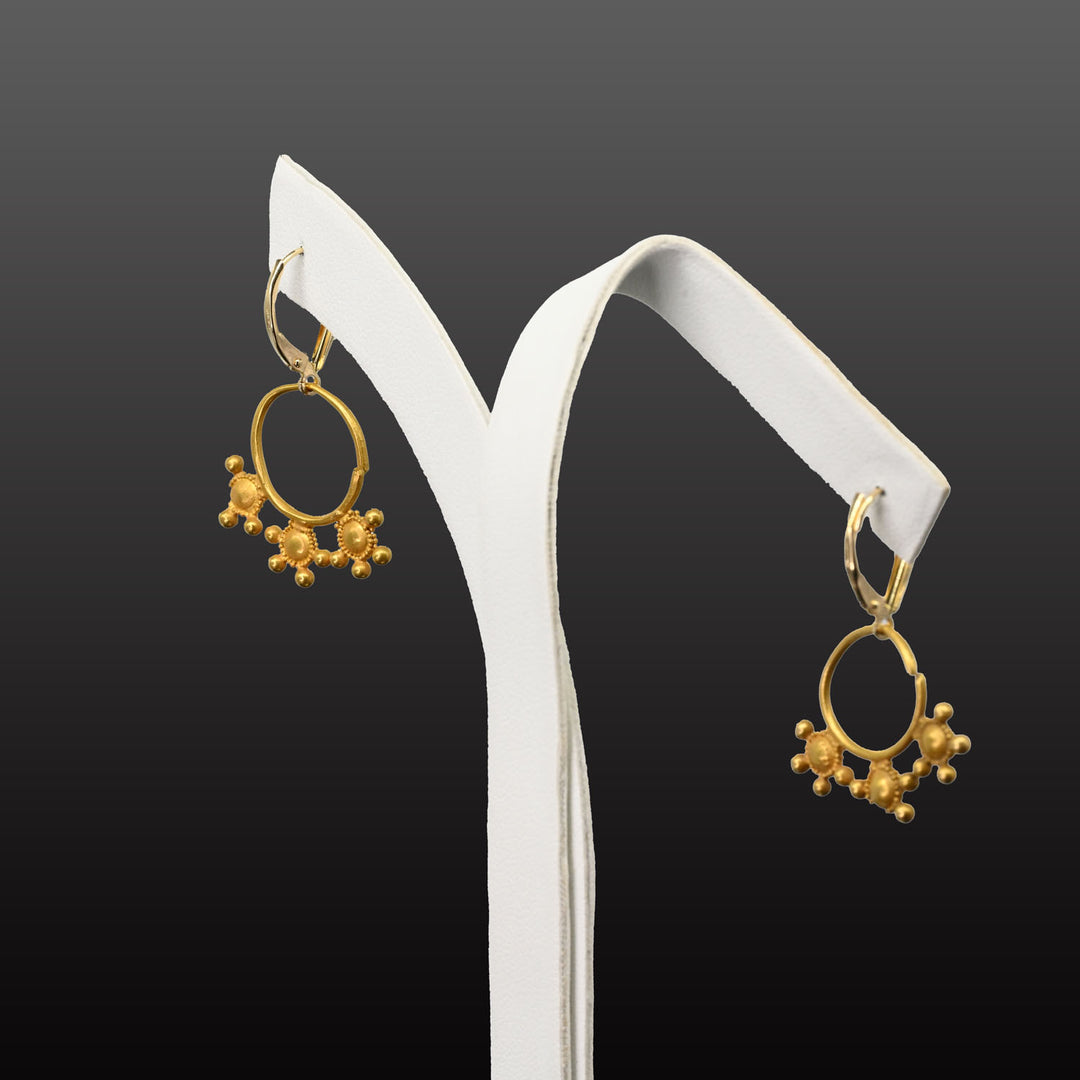 A pair of Egyptian Gold Earrings, Roman Period, ca. 3rd - 5th century CE