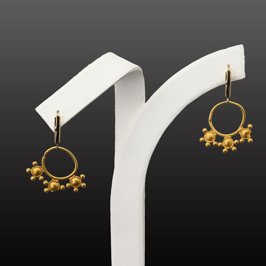 A pair of Egyptian Gold Earrings, Roman Period, ca. 3rd - 5th century CE