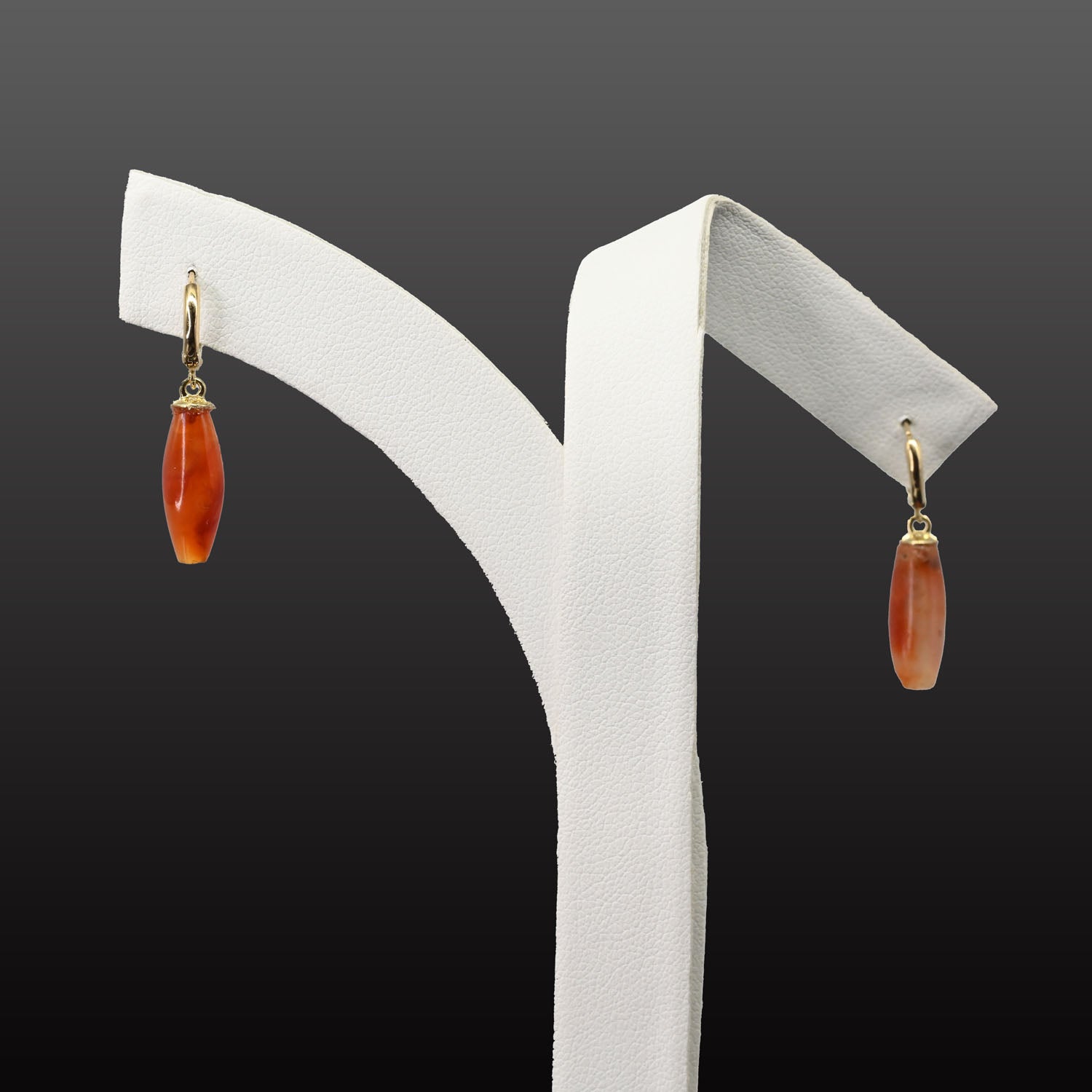 A pair of Egyptian Carnelian Bead Earrings, Middle Kingdom, ca. 2040 - 1783 BCE