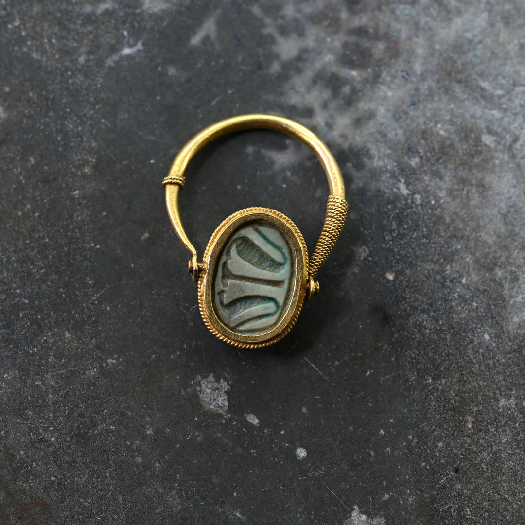 An Egyptian Scarab Swivel Ring, New Kingdom, ca. 1550 - 1069 BCE