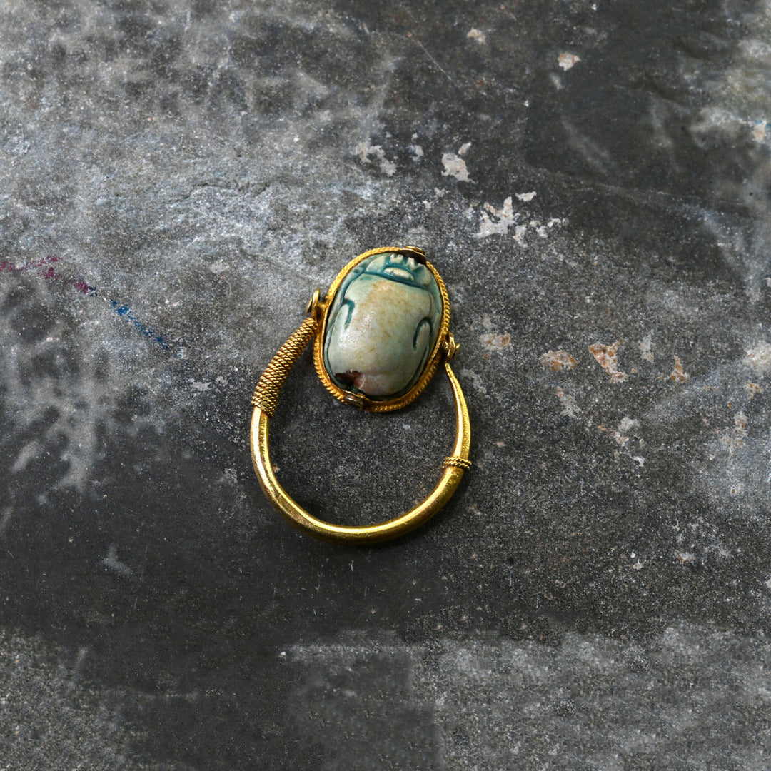An Egyptian Scarab Swivel Ring, New Kingdom, ca. 1550 - 1069 BCE