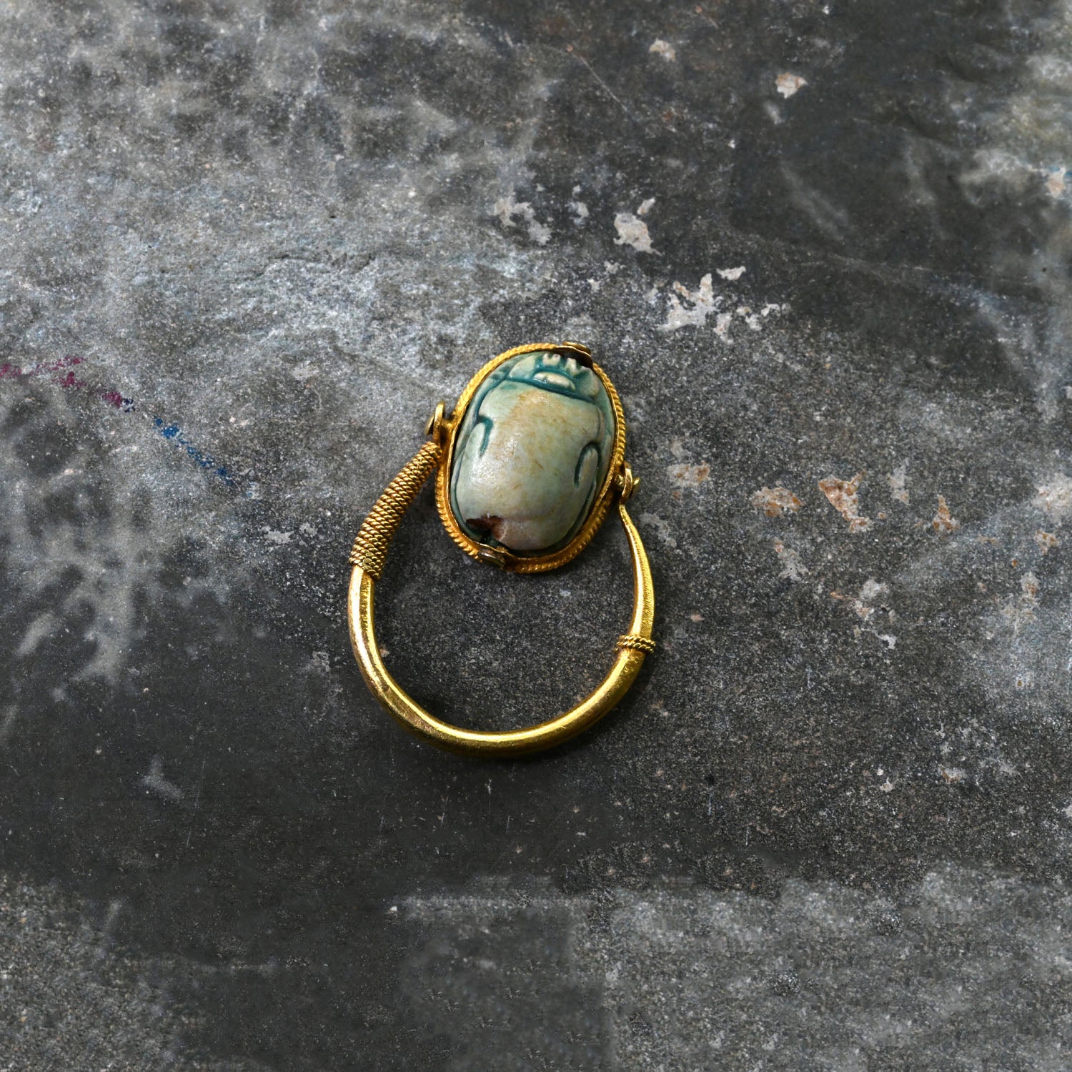 An Egyptian Scarab Swivel Ring, New Kingdom, ca. 1550 - 1069 BCE