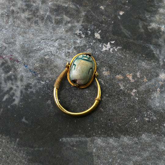 An Egyptian Scarab Swivel Ring, New Kingdom, ca. 1550 - 1069 BCE