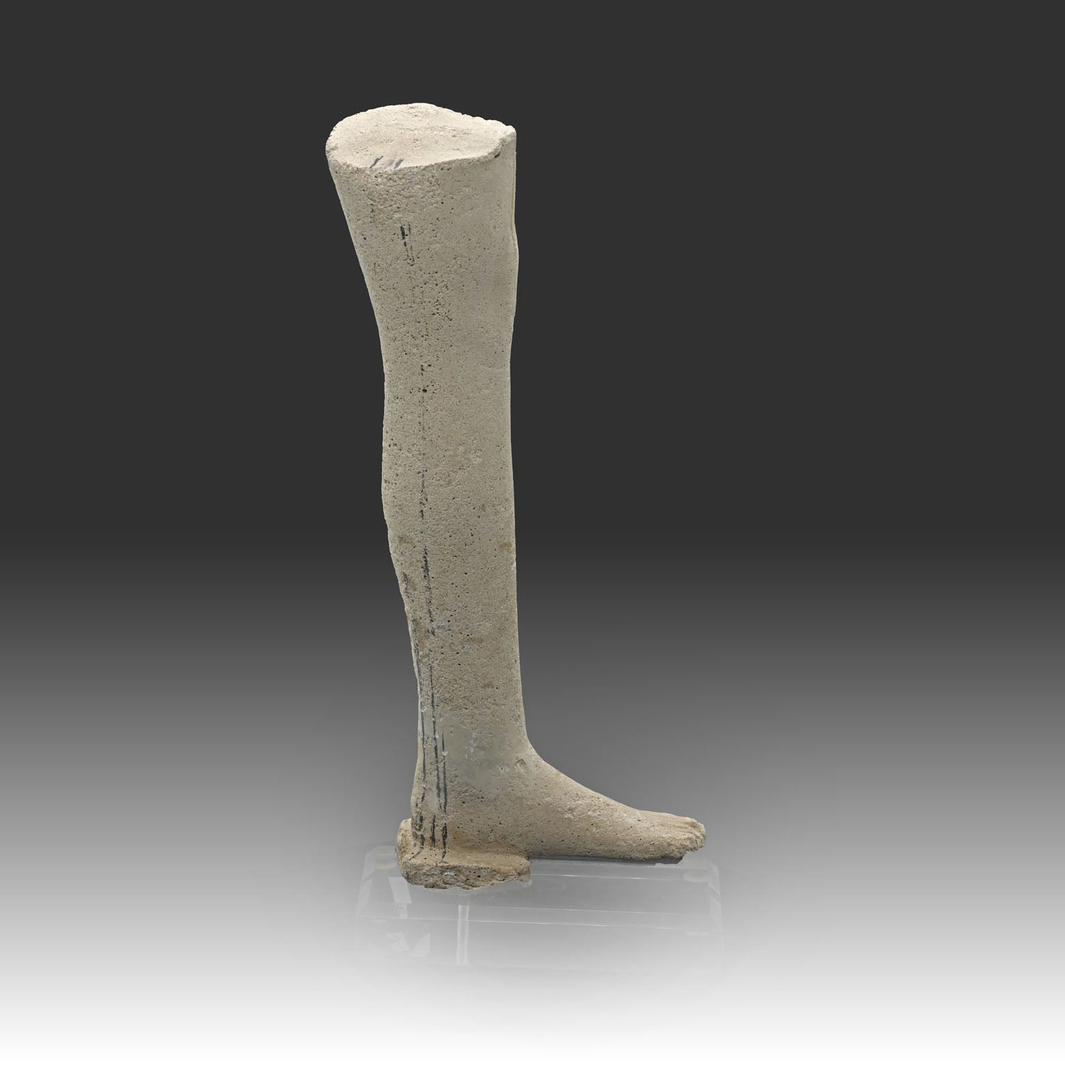 An Egyptian Limestone Model Leg, Late Period, ca. 664 - 332 BCE