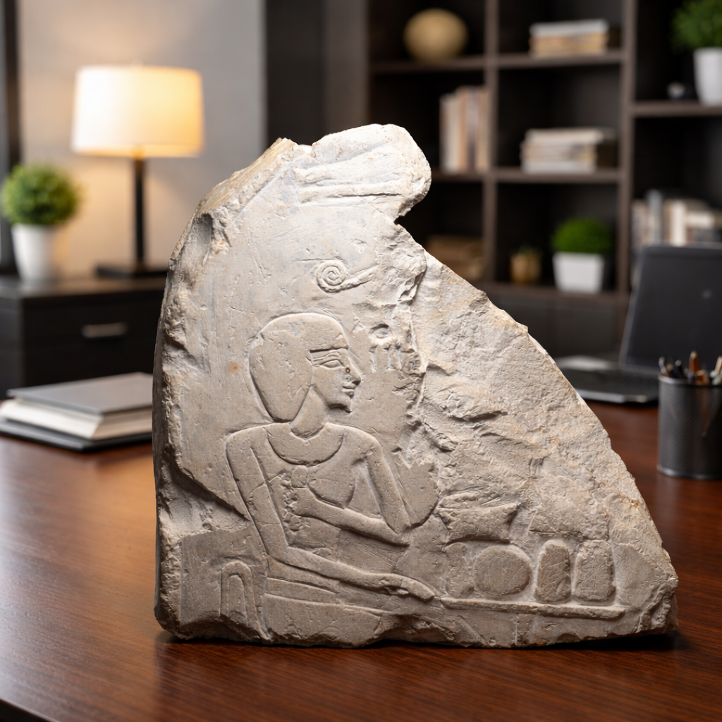 An Egyptian Limestone Stele Fragment, New Kingdom, early 18th Dynasty, Reign of Ahhotep I (c. 1575-1530 BCE) - Amenhotep I (c. 1525-1504 BCE)