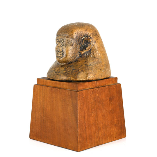 An Egyptian Alabaster Canopic Lid for Imsety, Late Period, ca. 664 - 332 BCE