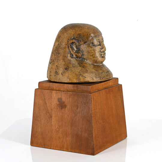 An Egyptian Alabaster Canopic Lid for Imsety, Late Period, ca. 664 - 332 BCE