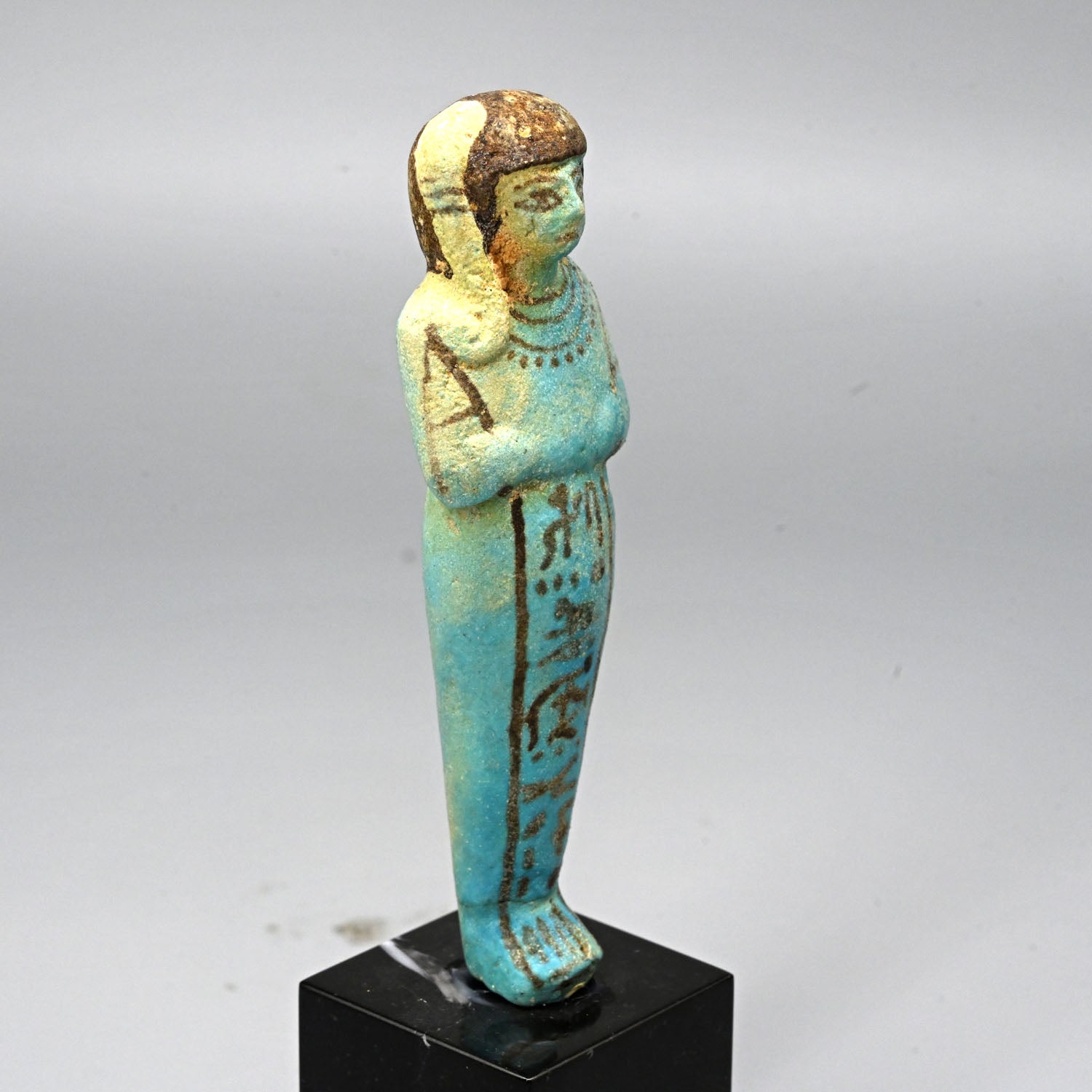 A rare Egyptian Faience Shabti for the Crown Prince Ramesses (Ramessu), 19th Dynasty, ca. 1279 - 1212 BCE