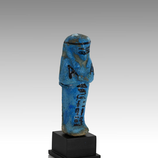 An Egyptian Bright Blue Faience Shabti for the Lady Djedkhonsuiwesankh, Third Intermediate Period, 22nd Dynasty, ca. 945 - 713 BCE