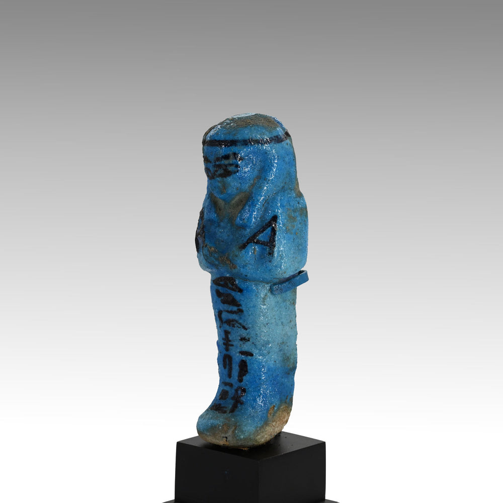 An Egyptian Bright Blue Faience Shabti for the Lady Djedkhonsuiwesankh, Third Intermediate Period, 22nd Dynasty, ca. 945 - 713 BCE