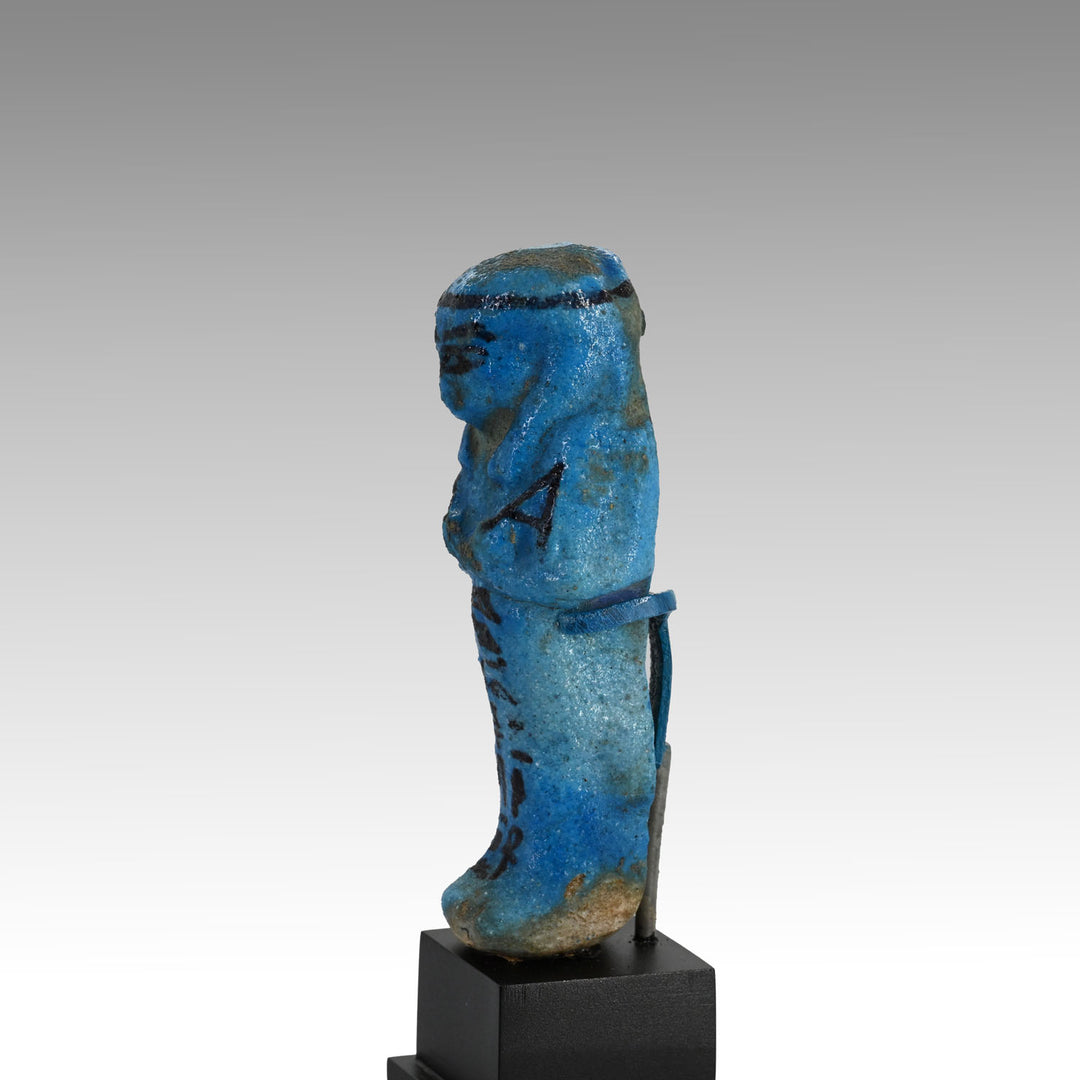 An Egyptian Bright Blue Faience Shabti for the Lady Djedkhonsuiwesankh, Third Intermediate Period, 22nd Dynasty, ca. 945 - 713 BCE
