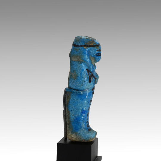 An Egyptian Bright Blue Faience Shabti for the Lady Djedkhonsuiwesankh, Third Intermediate Period, 22nd Dynasty, ca. 945 - 713 BCE