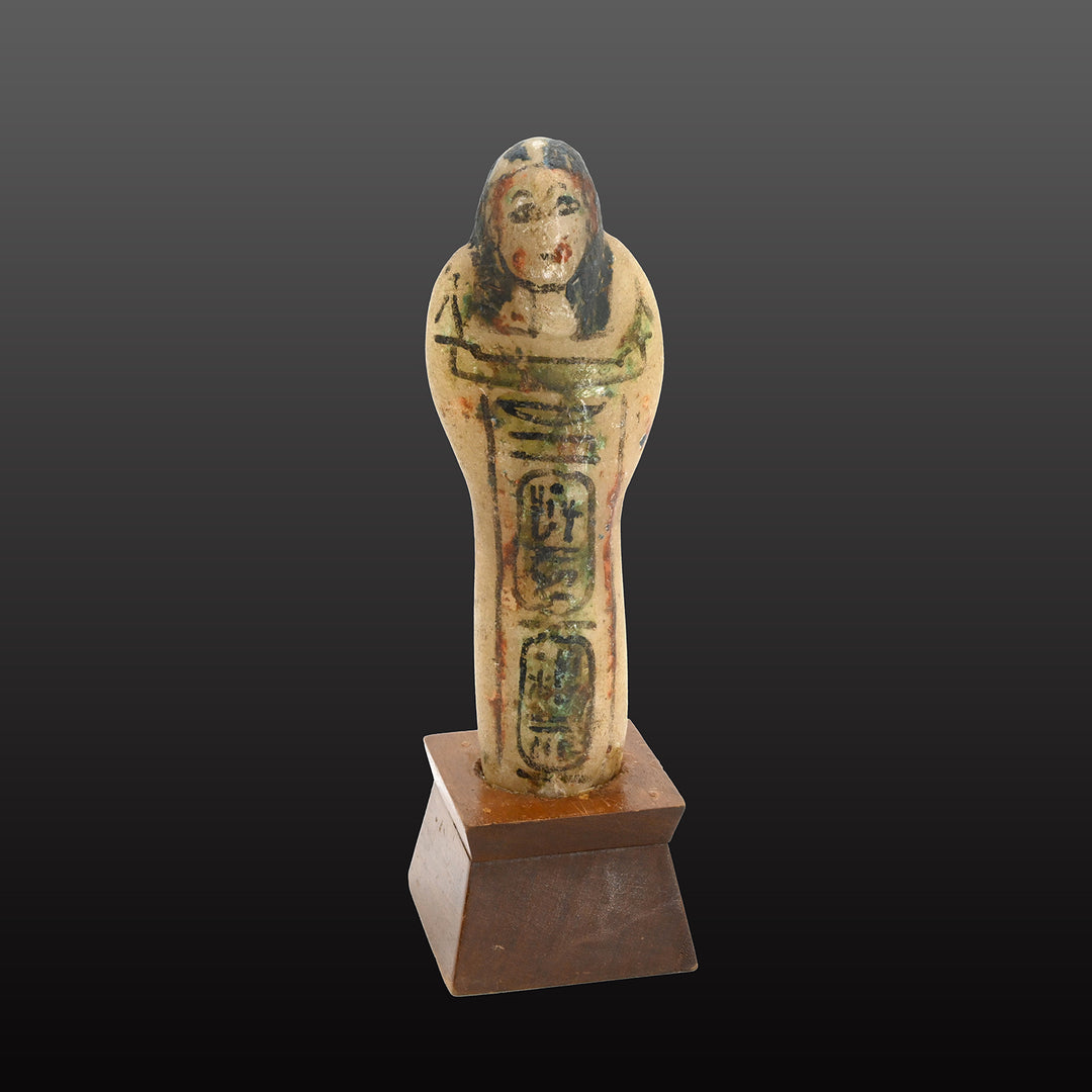 A rare Egyptian Alabaster Shabti for Pharaoh Ramesses VII, New Kingdom, 20th Dynasty, ca. 1136–1129 BCE