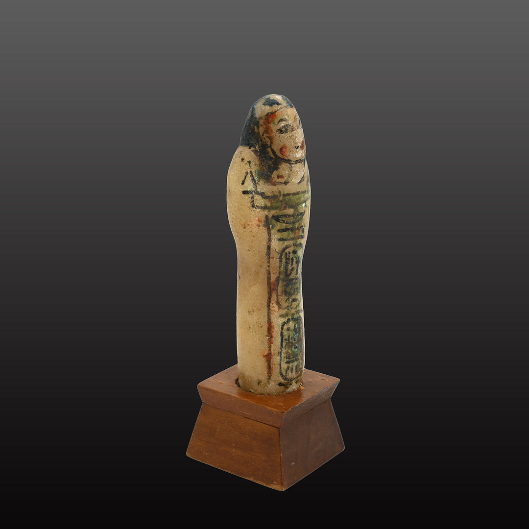 A rare Egyptian Alabaster Shabti for Pharaoh Ramesses VII, New Kingdom, 20th Dynasty, ca. 1136–1129 BCE