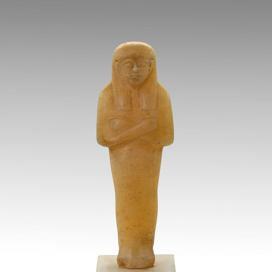 A Large and Important Egyptian Alabaster Shabti, late 18th - 19th Dynasty, ca. 1320–1200 BCE