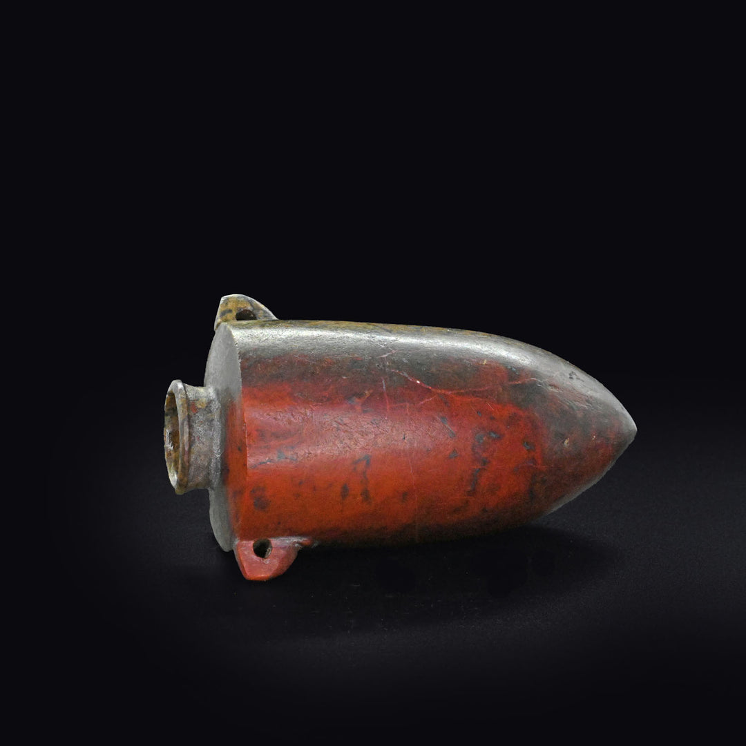 An exceptional Egyptian Red Jasper Torpedo Vase, Third Intermediate Period, ca. 1069 - 664 BCE