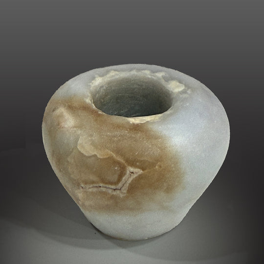 An elegant Egyptian Anhydrite Kohl Vessel, Middle Kingdom, XII Dynasty, not after 1786 BCE