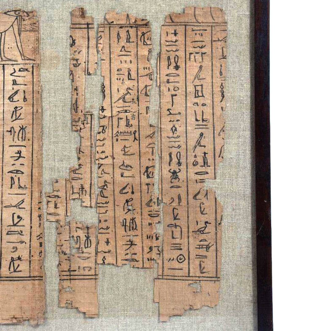 Eleven Egyptian Papyrus Fragments from a single scroll, commissioned by Hapymen, 30th Dynasty, ca. 332 BCE