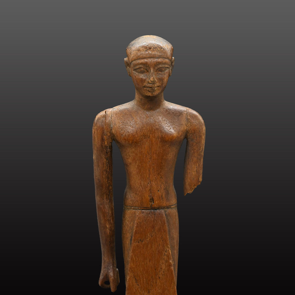 A Fine Egyptian Wooden Standing Dignitary Figure, Middle Kingdom, 11th - 12th Dynasty, ca. 2030 - 1802 BCE