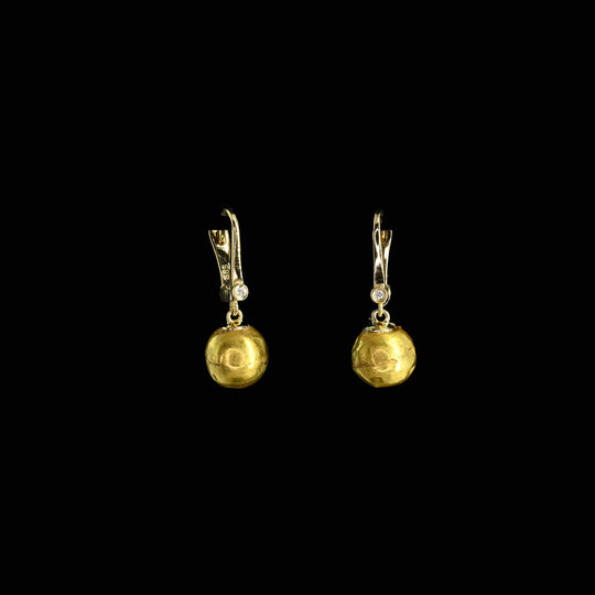 A pair of Greek gold ball beads set as Earrings, Hellenistic Period, ca. 3rd - 1st century BCE