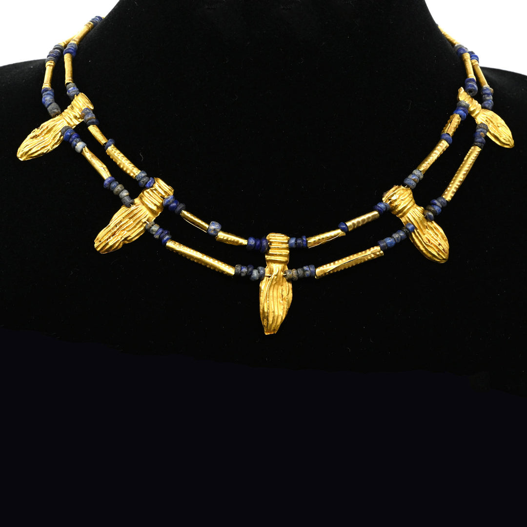 A Greco-Roman Gold and Lapis Lazuli Necklace, ca. 1st century BCE – 2nd century CE