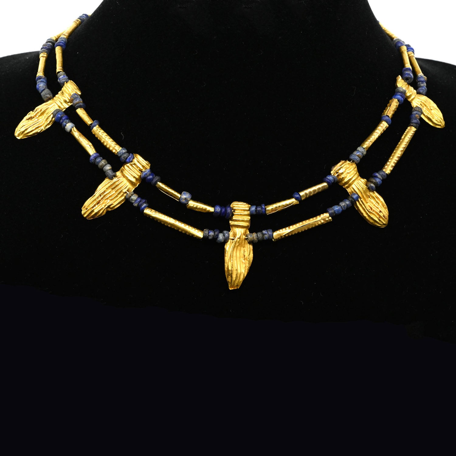 A Greco-Roman Gold and Lapis Lazuli Necklace, ca. 1st century BCE – 2nd century CE