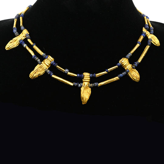 A Greco-Roman Gold and Lapis Lazuli Necklace, ca. 1st century BCE – 2nd century CE